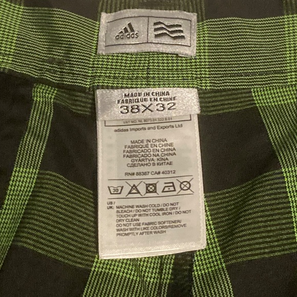 Adidas golf pants green black plaid 38 x 32 like new - Picture 6 of 9